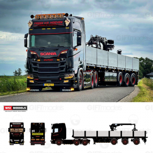 WSI01-5097 - Scania CR20H 56x2 brick-trailer Freek v.d.Hoeven /1:50 WSImodels